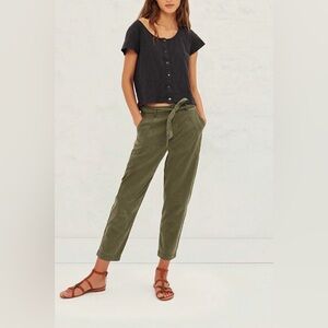 BA&SH green khaki Parker fluid pants